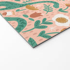 Folk Floral Dinosaurs in Pink Welcome Mat Gallery Image 2