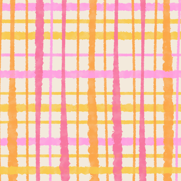Retro Picnic Plaid Painted Stripe Pattern Pink Yellow Cream Coffee Mug Gallery Image 2