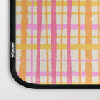 Retro Picnic Plaid Painted Stripe Pattern Pink Yellow Cream Laptop Sleeve Gallery Image 3