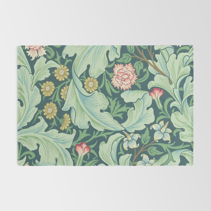 William Morris Leicester Green Floral Botanical Vintage Pattern Rug Gallery Image 2