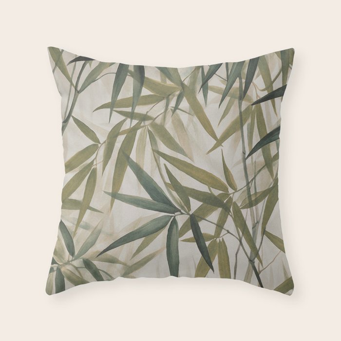 Relax In The Lush Bamboo Grove Throw Pillow Gallery Image 1