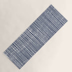 Abstract Stripes Pattern, Indigo, Navy Blue Yoga Mat Gallery Image 1
