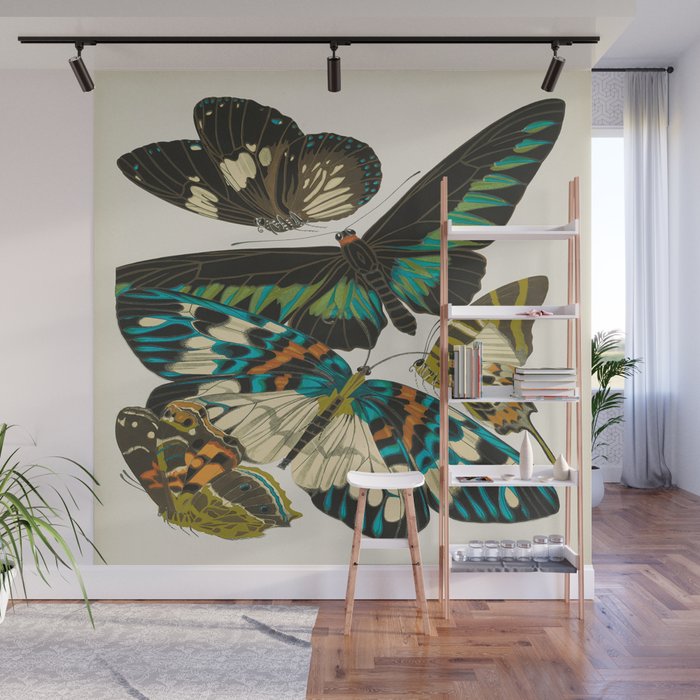 Vintage Butterfly Illustration EA Seguy Papillon Wall Mural Gallery Image 1