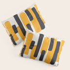 Mid Century Modern Abstract Painting Antique Yellow Black Bumble Bee Stripes Pillow Sham Gallery Image 3