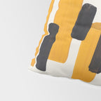 Mid Century Modern Abstract Painting Antique Yellow Black Bumble Bee Stripes Pillow Sham Gallery Image 4