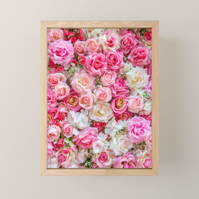 Pink & Red Roses Mini Art Print Gallery Image 1