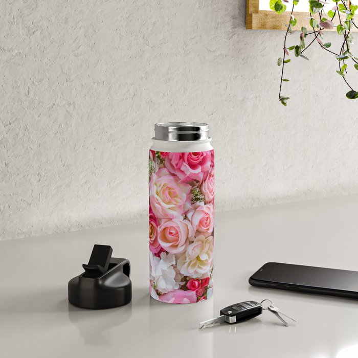Pink & Red Roses Water Bottle Gallery Image 4