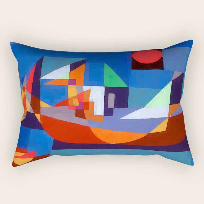 Paul Klee Boats at Rest Rectangular Pillow Gallery Image 2