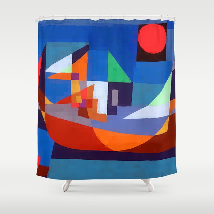 Paul Klee Boats at Rest Shower Curtain Gallery Image 1