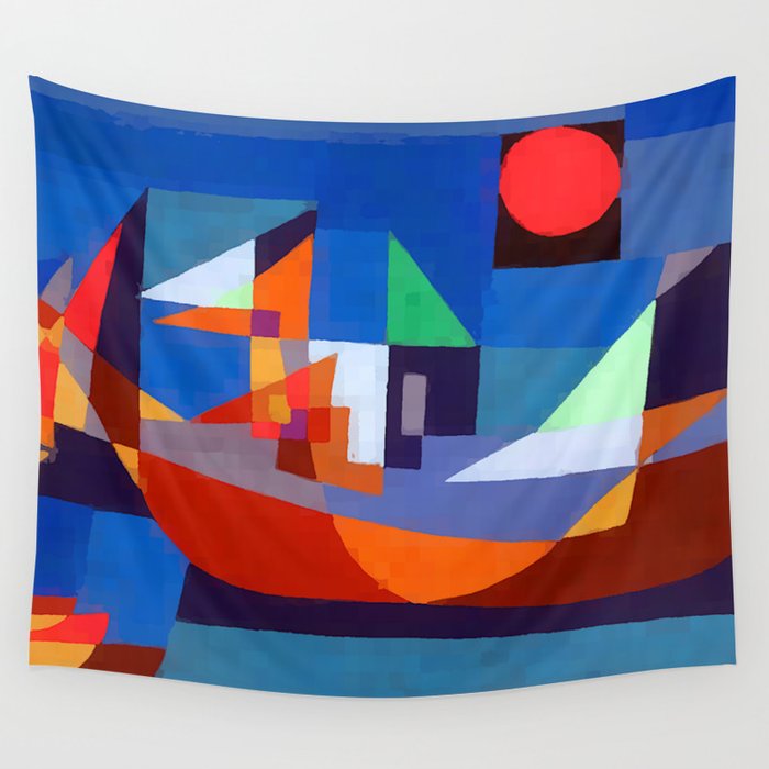 Paul Klee Boats at Rest Wall Tapestry Gallery Image 4