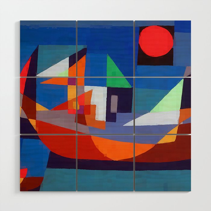 Paul Klee Boats at Rest Wood Wall Art Gallery Image 1