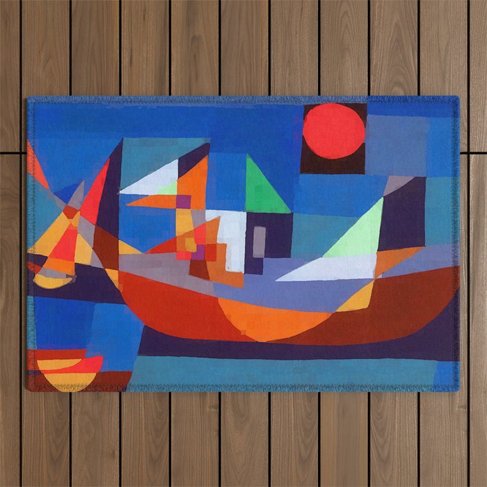 Paul Klee Boats at Rest Outdoor Rug Gallery Image 1