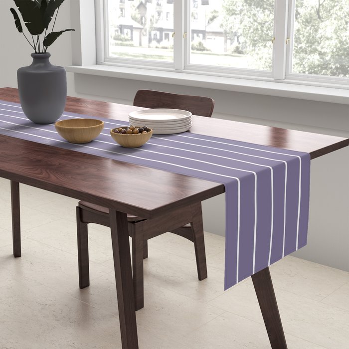Minimal Arch XXXII Lavender Purple Modern Geometric Lines Table Runner Gallery Image 2