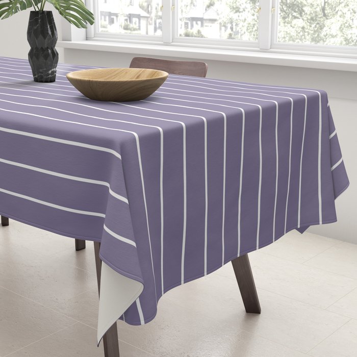 Minimal Arch XXXII Lavender Purple Modern Geometric Lines Tablecloth Gallery Image 3
