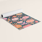 Pumpkin Confetti - Peach on Teal Yoga Mat Gallery Image 2