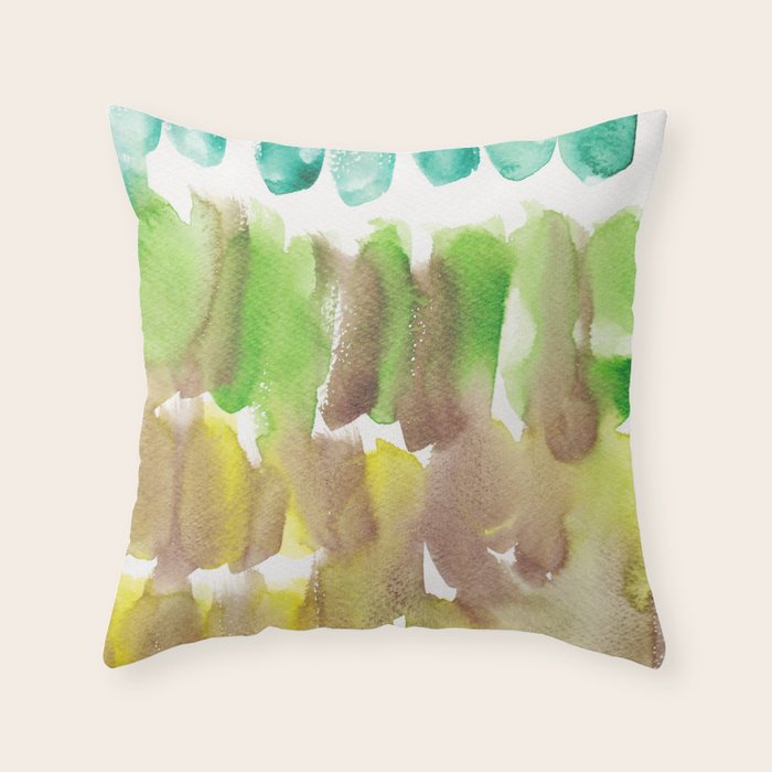 5  Watercolor November 2021 211130 Painting Valourine Original Design Color Bright Modern Contemporary  Throw Pillow Gallery Image 6