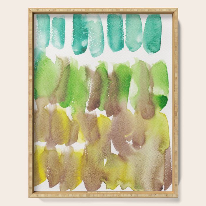 5  Watercolor November 2021 211130 Painting Valourine Original Design Color Bright Modern Contemporary  Serving Tray Gallery Image 1