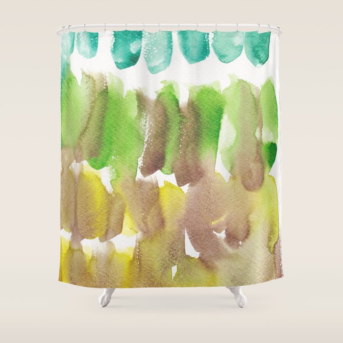 5  Watercolor November 2021 211130 Painting Valourine Original Design Color Bright Modern Contemporary  Shower Curtain Gallery Image 1