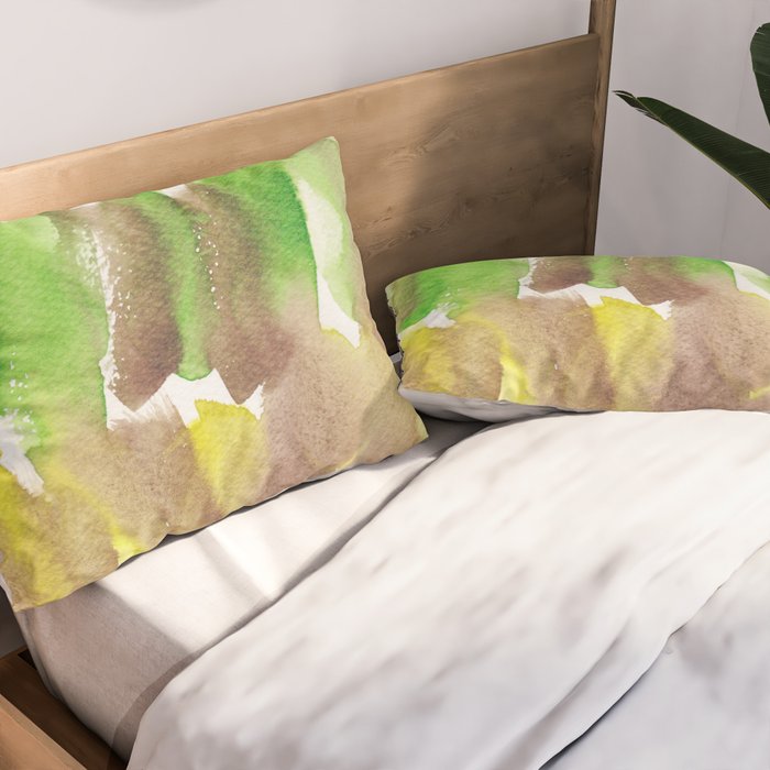 5  Watercolor November 2021 211130 Painting Valourine Original Design Color Bright Modern Contemporary  Pillow Sham Gallery Image 2
