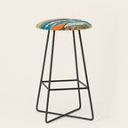 Greece Mid Century Travel Poster Stool Gallery Image 1