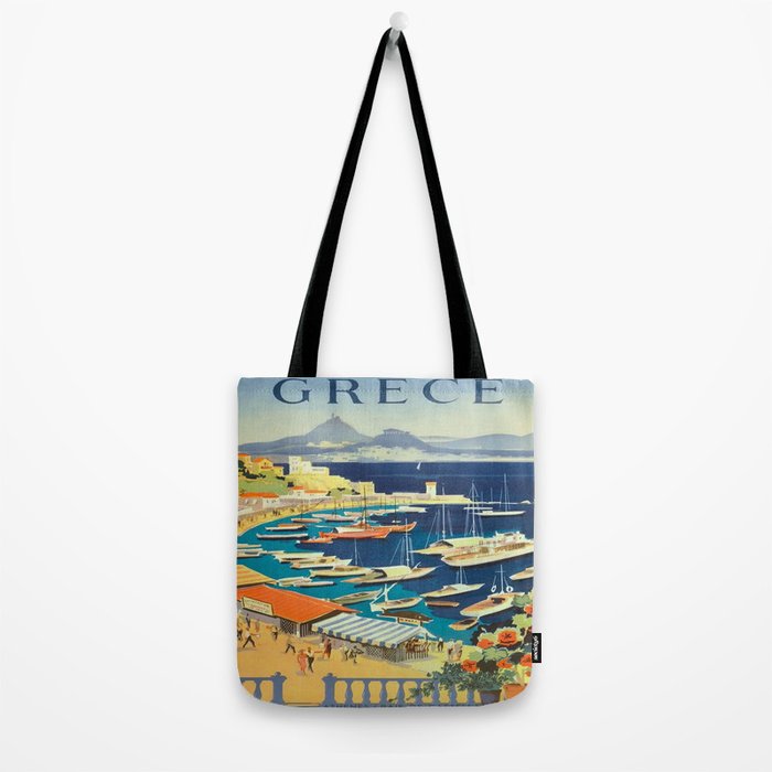 Greece Mid Century Travel Poster Tote Bag Gallery Image 2