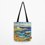 Greece Mid Century Travel Poster Tote Bag Gallery Image 2