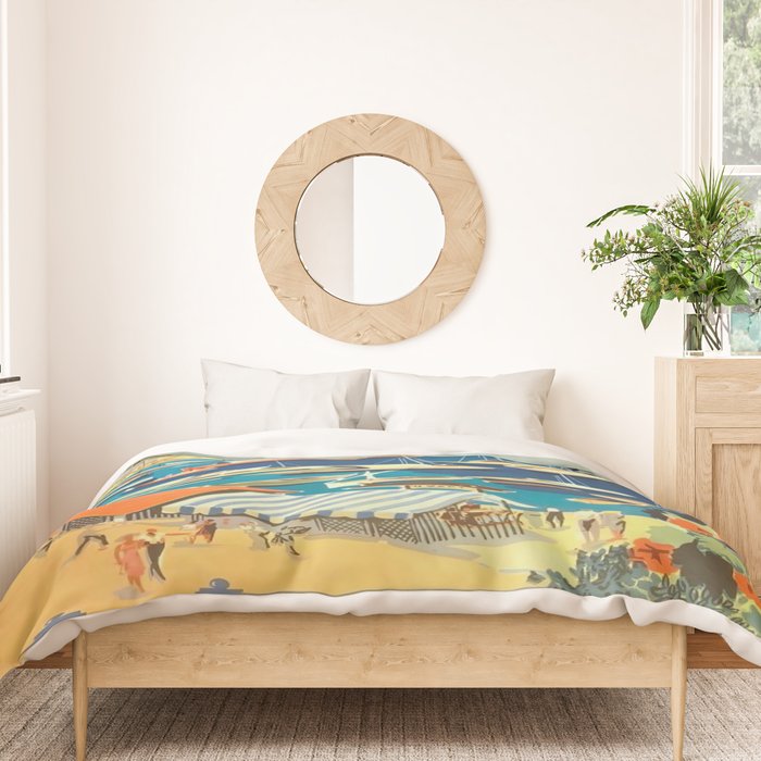 Greece Mid Century Travel Poster Duvet Cover Gallery Image 3