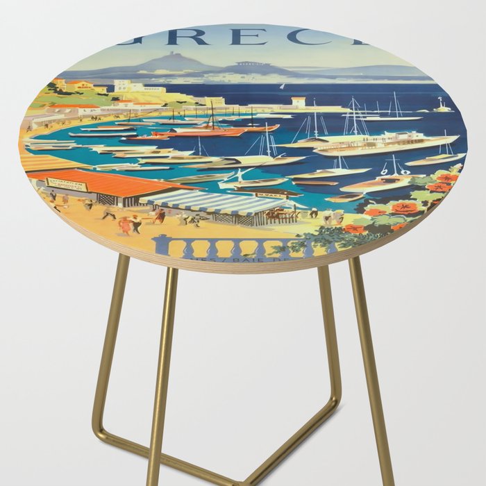 Greece Mid Century Travel Poster Side Table Gallery Image 2