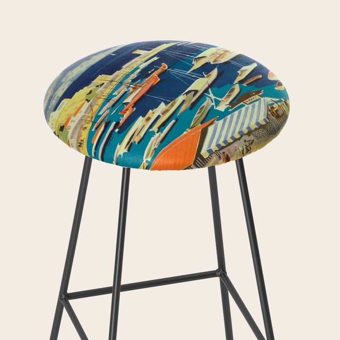 Greece Mid Century Travel Poster Stool Gallery Image 2