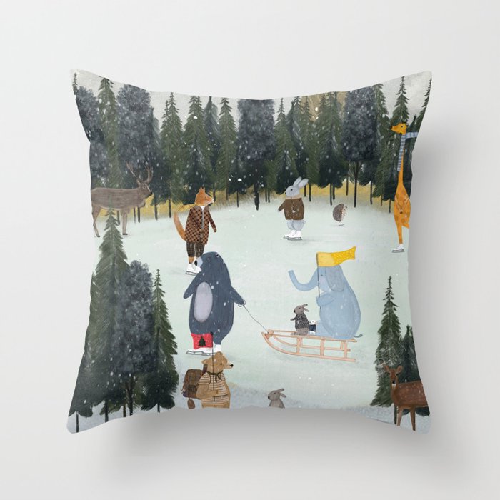 little nature on ice Throw Pillow Gallery Image 6