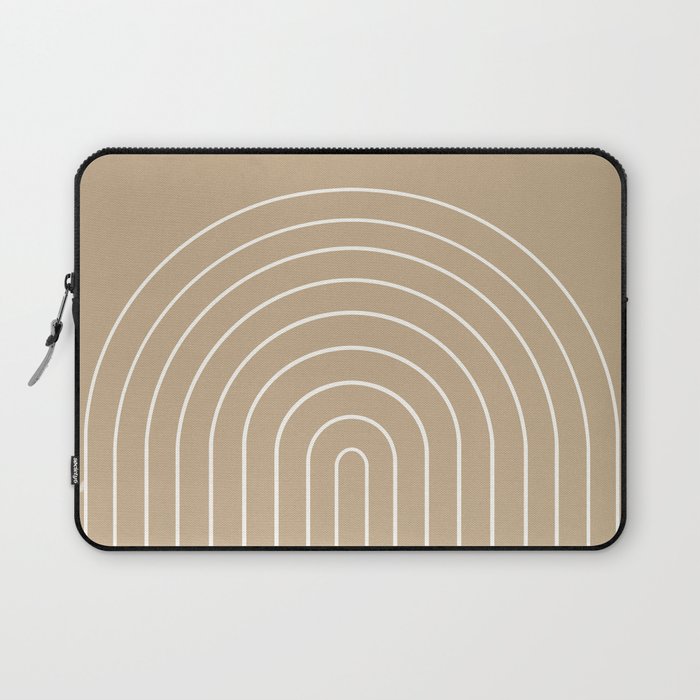 Minimal Arch LVI Neutral Tan Modern Geometric Lines Laptop Sleeve Gallery Image 1