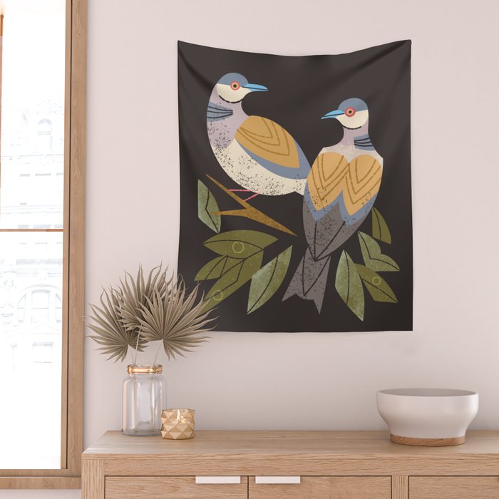 Two Turtle Doves Wall Tapestry Gallery Image 2