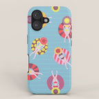 Floating in the Pool Pattern. Women on colorful floaties. iPhone Case Gallery Image 1