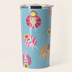Floating in the Pool Pattern. Women on colorful floaties. Travel Mug Gallery Image 1