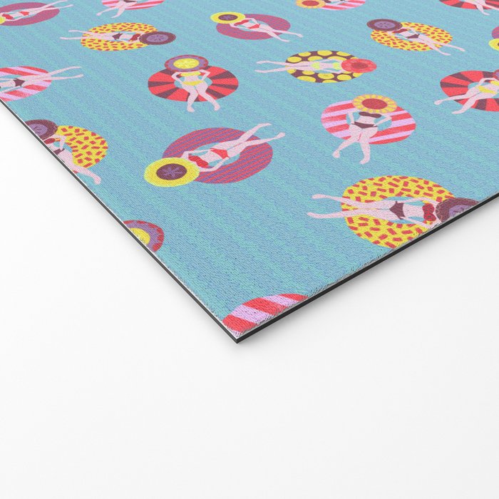 Floating in the Pool Pattern. Women on colorful floaties. Welcome Mat Gallery Image 2