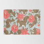 Squirrels & Blooms - Russet & Coral Rug Gallery Image 2