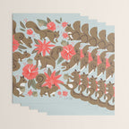 Squirrels & Blooms - Russet & Coral Wrapping Paper Gallery Image 3