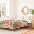 Squirrels & Blooms - Russet & Coral Duvet Cover Gallery Image 2