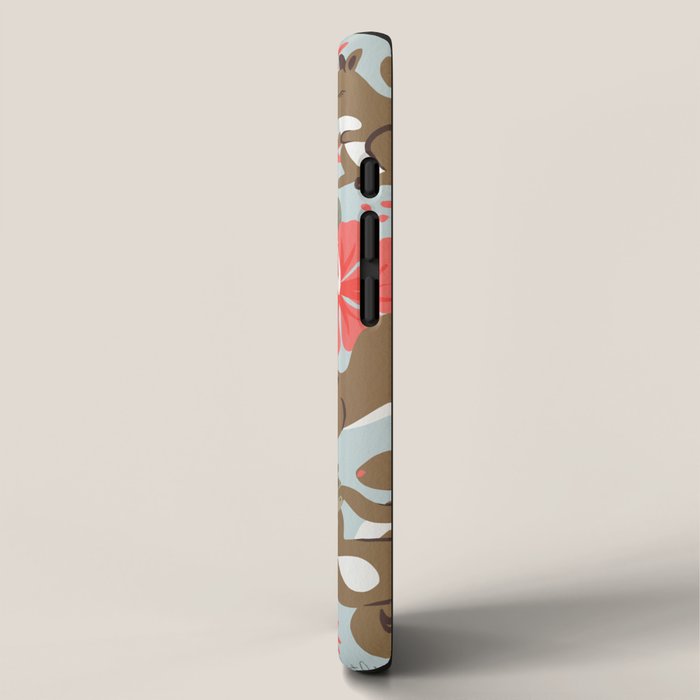 Squirrels & Blooms - Russet & Coral iPhone Case Gallery Image 2