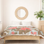 Squirrels & Blooms - Russet & Coral Duvet Cover Gallery Image 3