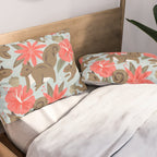 Squirrels & Blooms - Russet & Coral Pillow Sham Gallery Image 2
