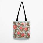 Squirrels & Blooms - Russet & Coral Tote Bag Gallery Image 2