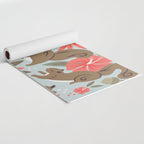 Squirrels & Blooms - Russet & Coral Yoga Mat Gallery Image 2