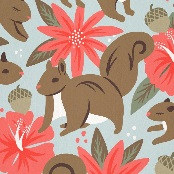 Squirrels & Blooms - Russet & Coral Coffee Mug Gallery Image 2