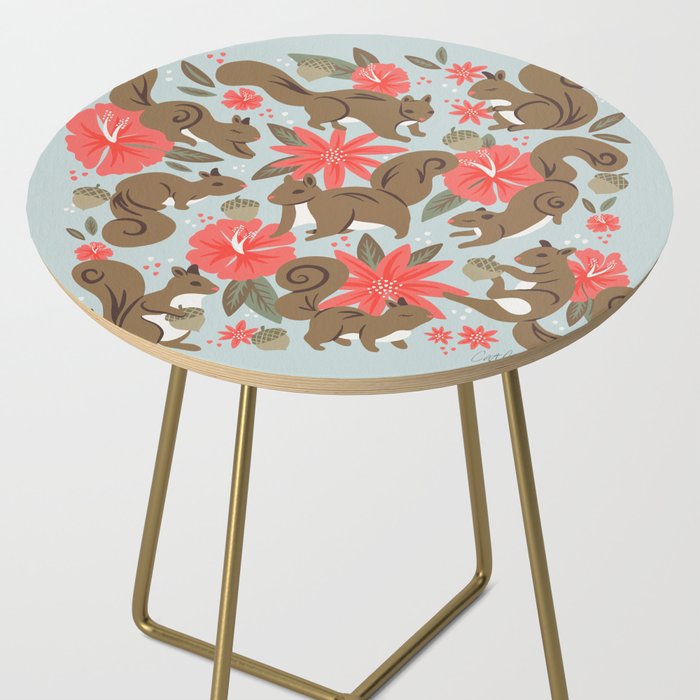 Squirrels & Blooms - Russet & Coral Side Table Gallery Image 2