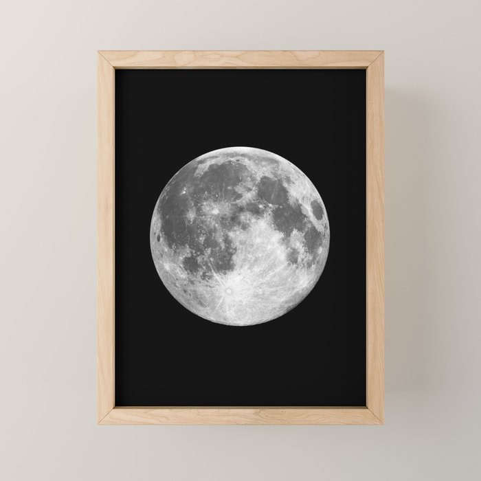 Full Moon print black-white photograph new lunar eclipse poster bedroom home wall decor Mini Art Print Gallery Image 1