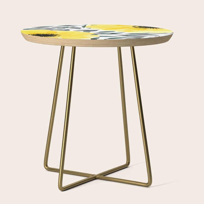 Big yellow watercolor flowers Side Table Gallery Image 1