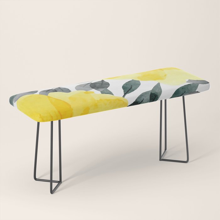 Big yellow watercolor flowers Bench Gallery Image 1