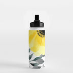 Big yellow watercolor flowers Water Bottle Gallery Image 2
