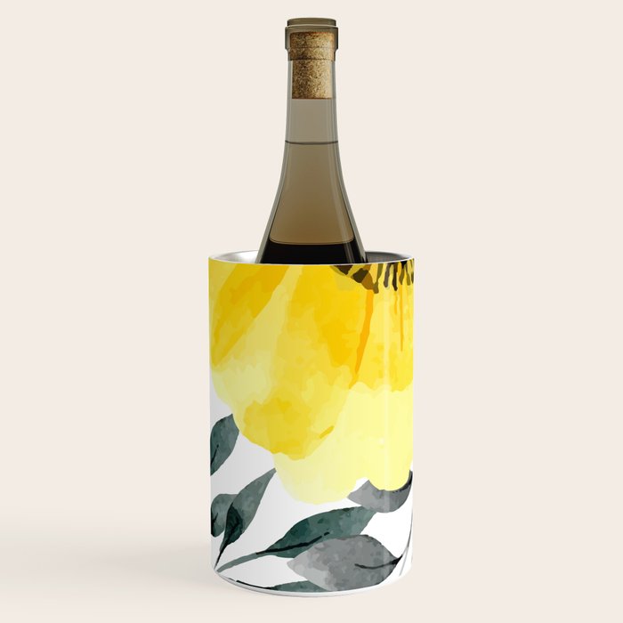 Big yellow watercolor flowers Wine Chiller Gallery Image 3